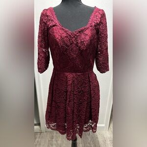 Unknown Brand Lace Mini Dress - 8 - Red - Used